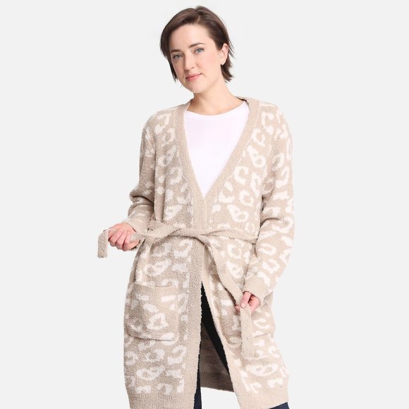 P/S Leopard Print Luxury Soft Robe·Wrap·Shawl·Ponchos·Cape·Blanket·ComfyLuxe - Picture 6 of 8